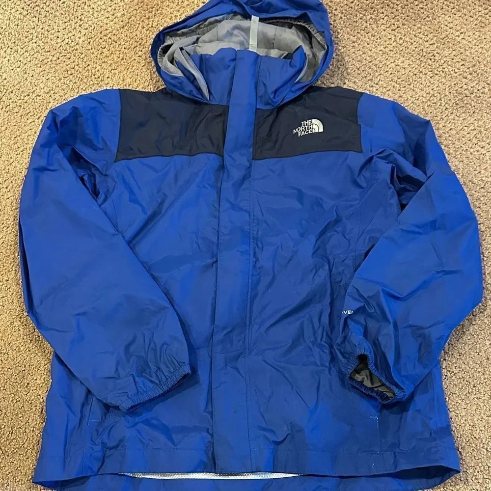 The North Face Kids Blue and Black Dryvent Raincoat Size M(10/12)